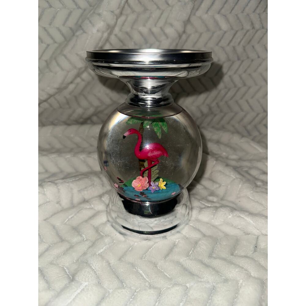 RARE VHTF Bath & Body Works Flamingo LED Lighted Candle Holder 3 wick